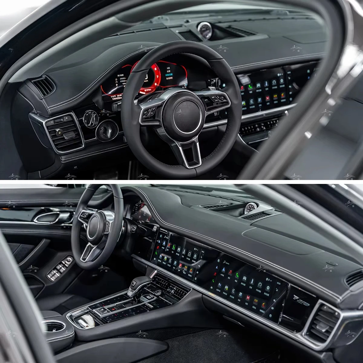 For Panamera 970 971 Dual Screen Dashboard Interior Kit 13 Pcs Console Gearshift Auto Part Fit LHD RHD Cars Car