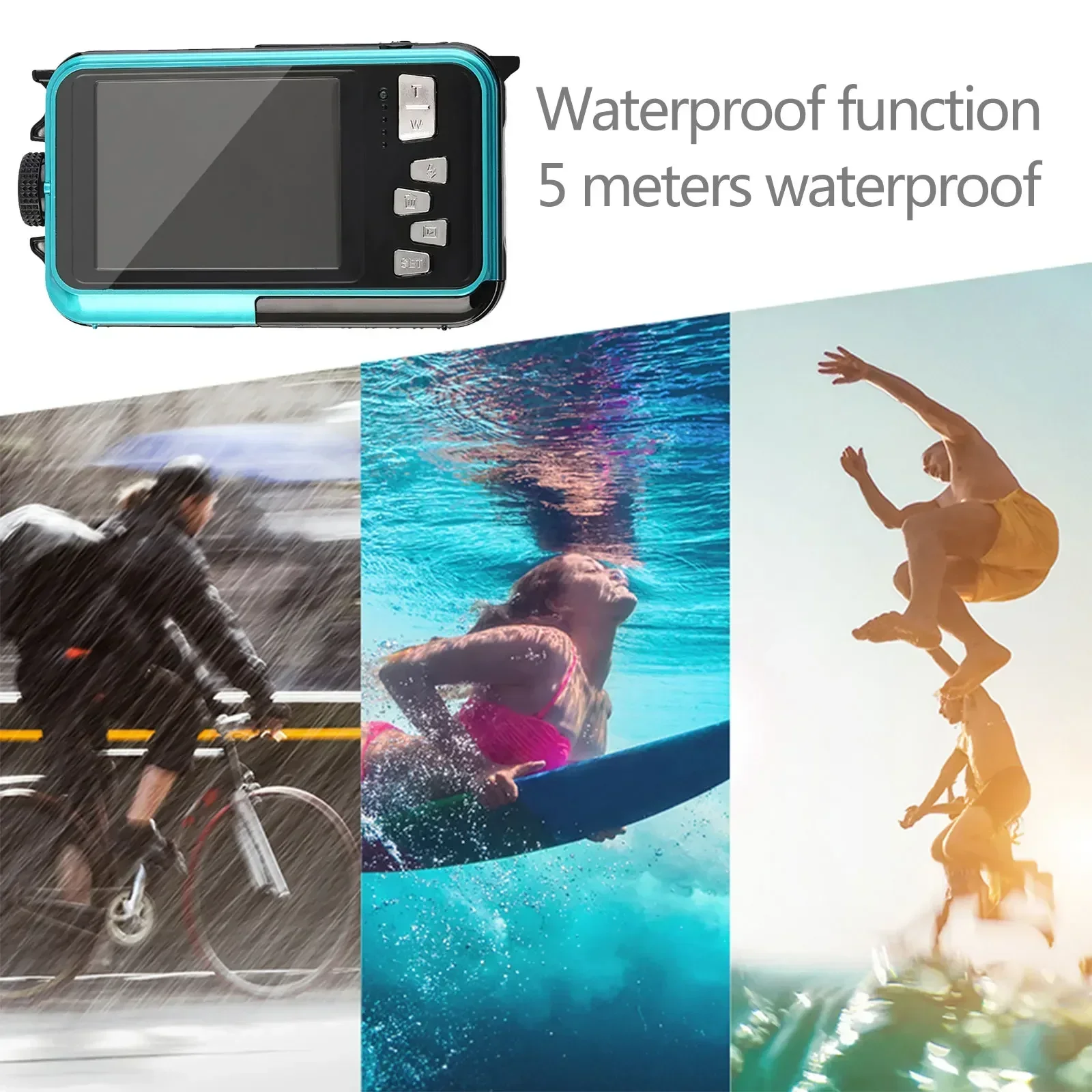 

Camera Waterproof Cam Plastic Outdoor Dual Screen Electronic Anti-shake Water Resistant Video Surveillance Underwater Camera