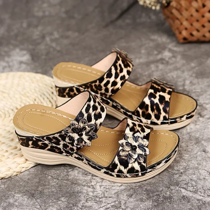 Ladies Fish Mouth Sandals Summer Comfortable Platform Slippers 2024 Outdoor Wedges Retro Casual Shoes Plus Size Zapatos De Mujer