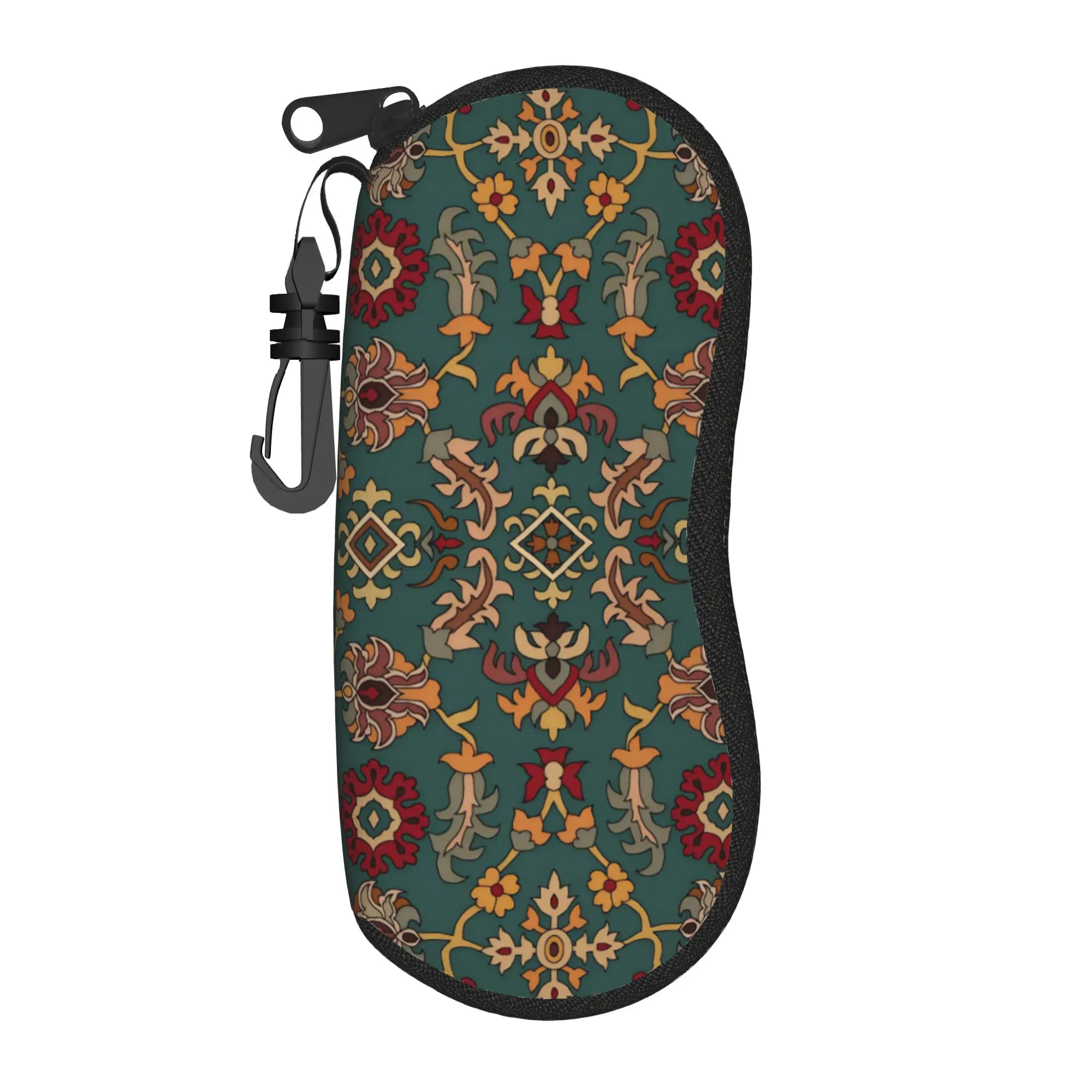 Retro Bohemian Woven Pattern  Glasses Case Cover  Zip Sunglasses  Women Pocket Eyeglass Protector Vintage Eyewear Organizer