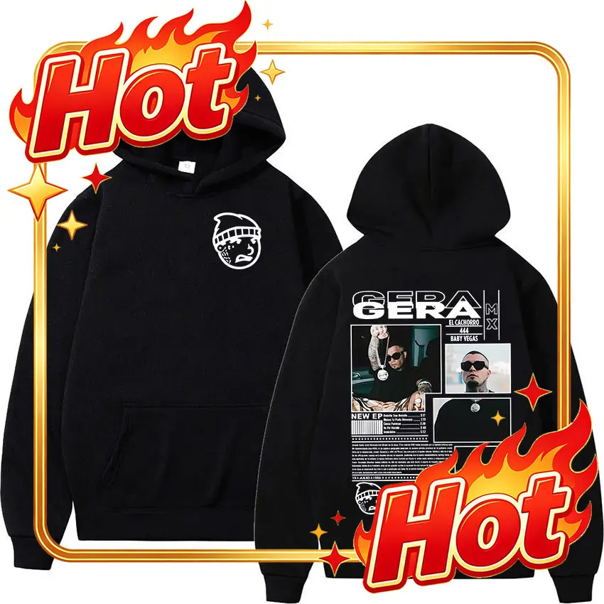 Custom Rapper GERA MX Tour Album 2025 Graphic Hooded Men's Hip Hop Oversized Short Sleeve Sweatshirts Hot Sale Fleece Clothing H