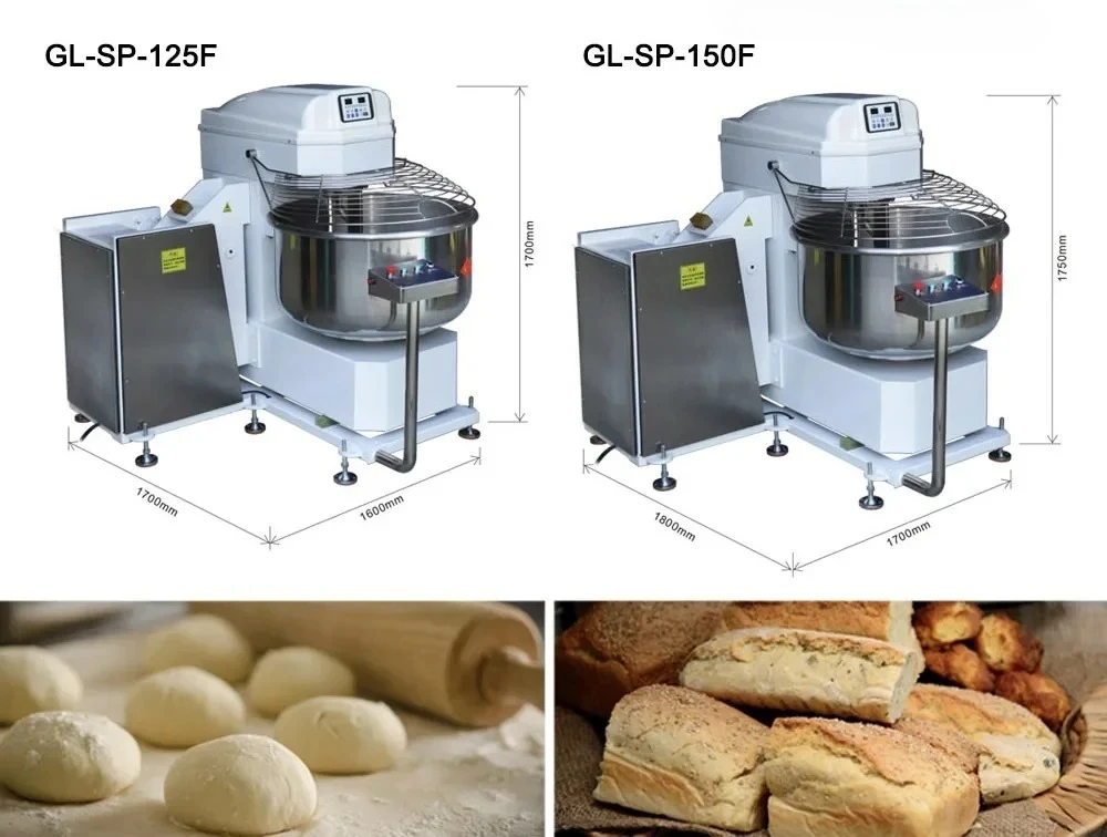 

5kg/3kg Spiral Bread Dough Mixer Accessories for Bakery for Wheat Fruit Water Mini Top Food Mixers 5L/10L/15L/12L Capacity