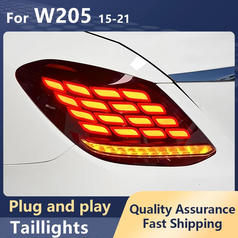 Car Styling Taillights for Mercedes-Benz C Class W205 2015-2021 Rear Lamps LED DRL Turn Signal Light Break Reversing Accessory