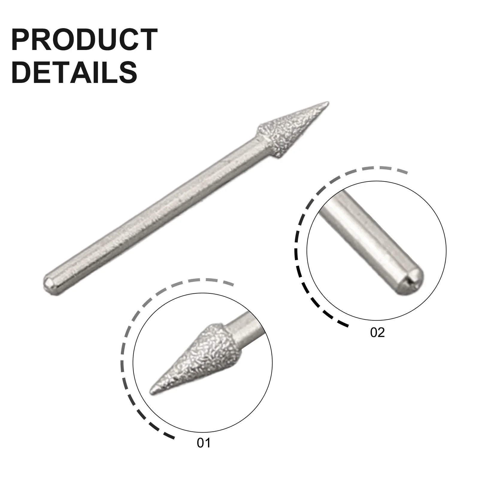 3MM Shank Grinding Rods Mini Drill Diamond Engraving Drilling Carving Grinding Head Tool For Glass Jade Stone Polishing Tools