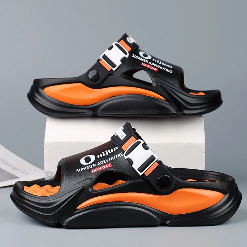 

Summer Men's Massage Slippers Indoor Outdoor Sandals Beach Comfortable Soft Slides Clogs Casual Shoes Men Women Home Slippers