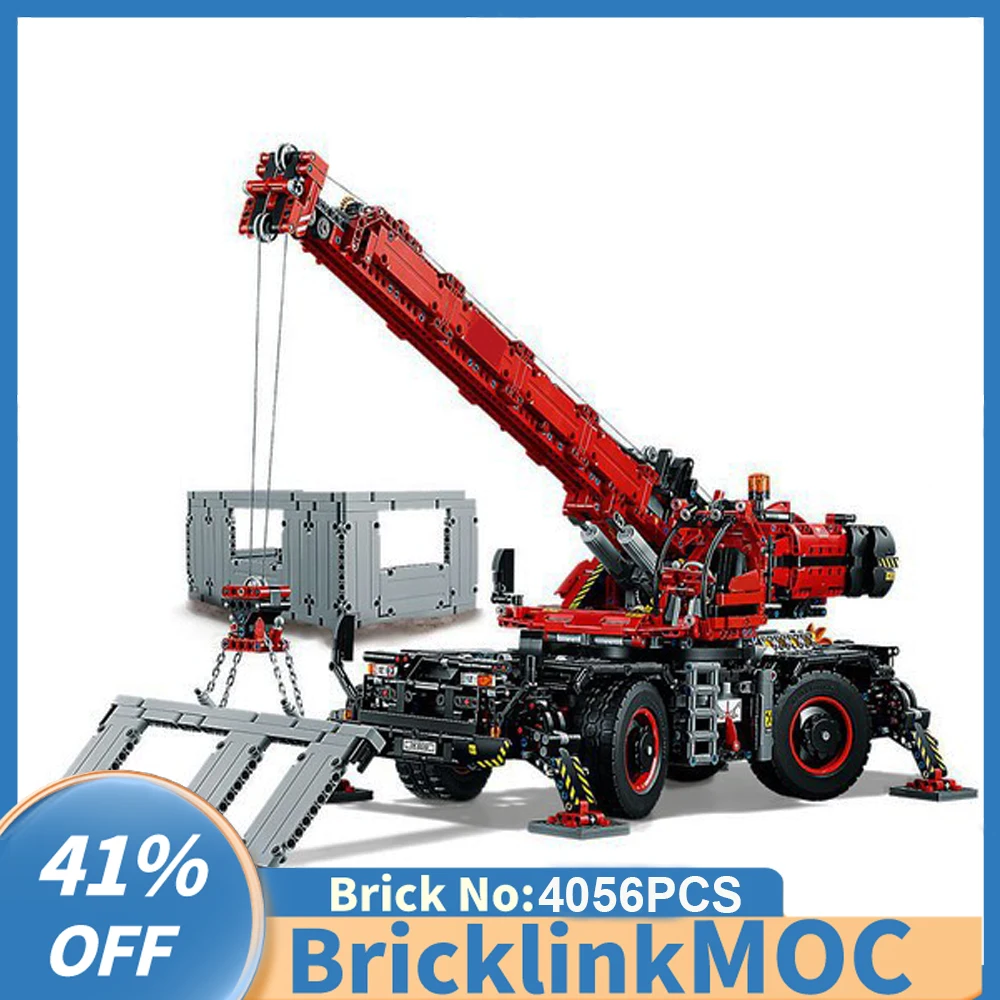 

NEW RC city Engineering Series Rough Terrain Crane model DIY creative ideas Child Toy birthday Gift Technology Blocks MOC-42082