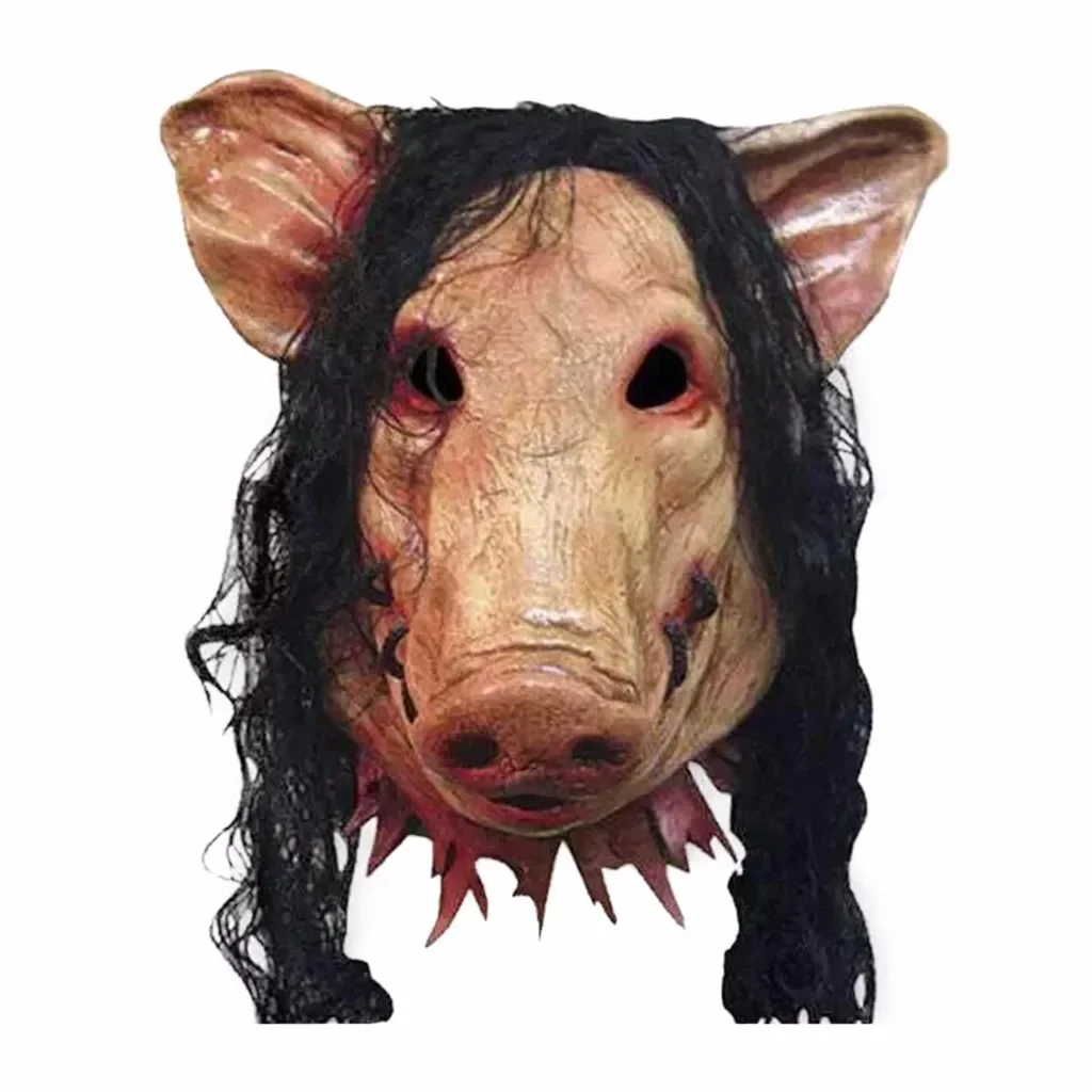 ハロウィン怖い鋸豚頭マスクコスプレパーティー恐ろしい動物マスクフルフェイスラテックスマスクハロウィンパーティー装飾ラテックス小道具