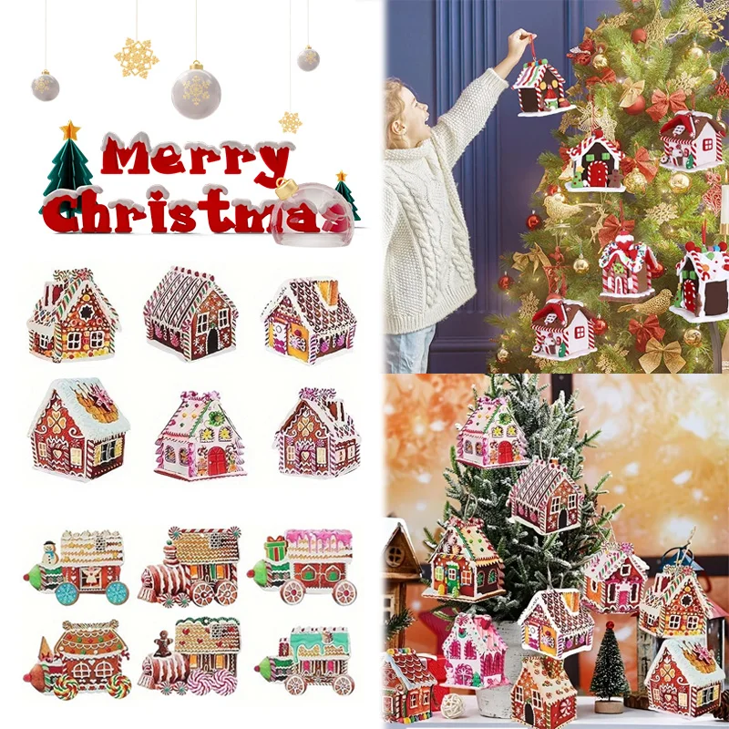 Lebkuchenhaus-Ornamente, Weihnachtsbaumschmuck mit dekorativen hängenden Weihnachtsornamenten für Weihnachtsfeiern