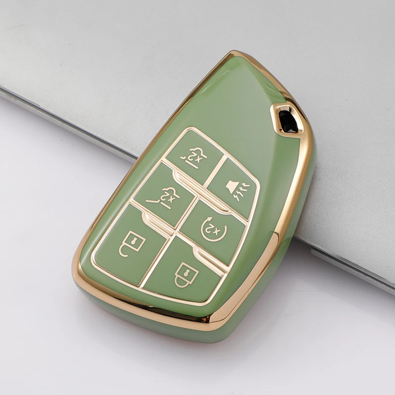 For Buick ENVISION Chevrolet Silverado 2023 Cadillac GMC 6 Buttons Remote TPU Car Fob Key Cover Case Keychain Accessories
