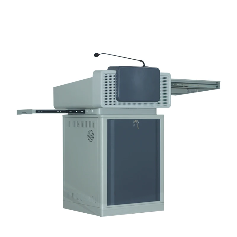 Tela interativa lcd de púlpito multimídia para sala de aula escolar de 21,5 polegadas, microfone sem fio, alto-falante, pódio inteligente