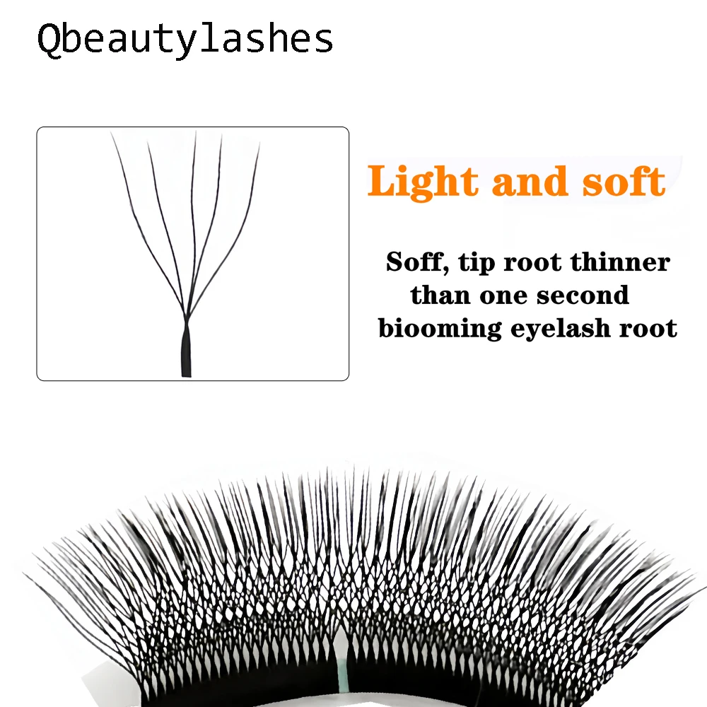 큐뷰티래쉬즈 5D 쉐이프 속눈썹 연장 팬 프리메이드 볼륨 내추럴 인조 속눈썹 여성용 메이크업 YY 개별 속눈썹