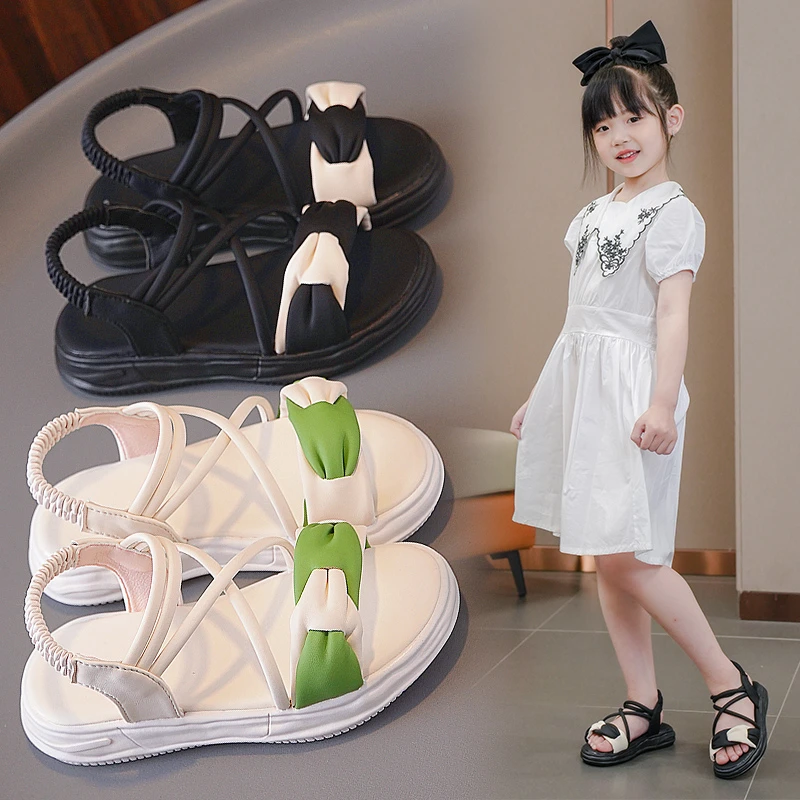 

Summer Fashion Student Princess Flat Bottom Children's Casual Sandals Elegant/Comfortable Thick Bottom Fish Mouth Girls' Sandals