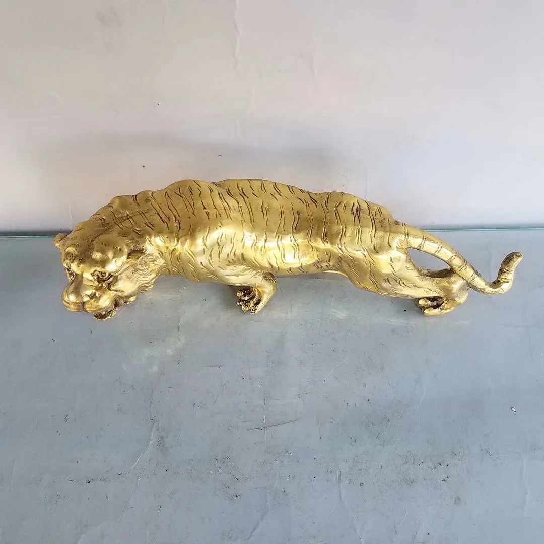 Home Crafts Copper Ware Small Golden Tigers Finely Crafted and Exquisitely Shaped