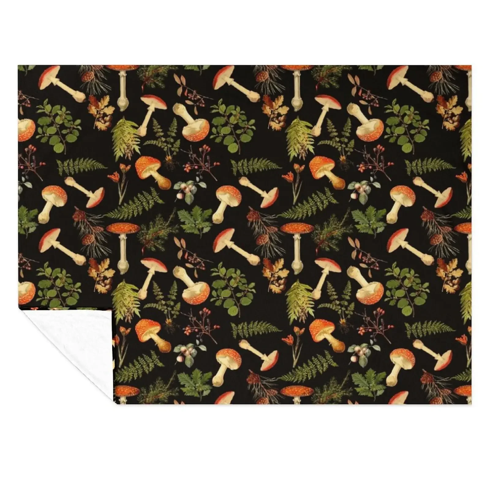 

Thanksgiving Mushroom Harvest Throw Blanket Picnic Tourist Large Luxury St Blankets