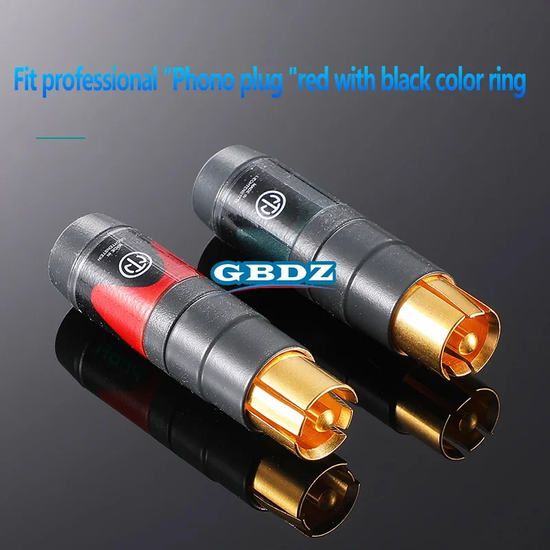 

RCA Plug NF2C-B/2 Anti Noise DIY Phono Plug HIFI Audio And Video AV Cable Connector RCA Lotus Head Telescopic Gold-Plated Plug