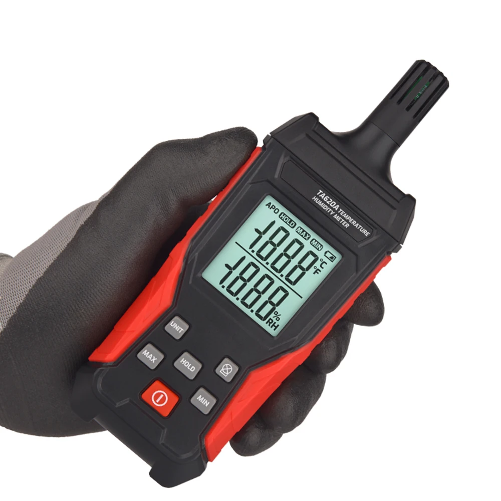 High-precision Handheld Temperature Humidity Meter Industrial Household Hygrothermograph -20-60℃ 0-100RH Max/min Lockable