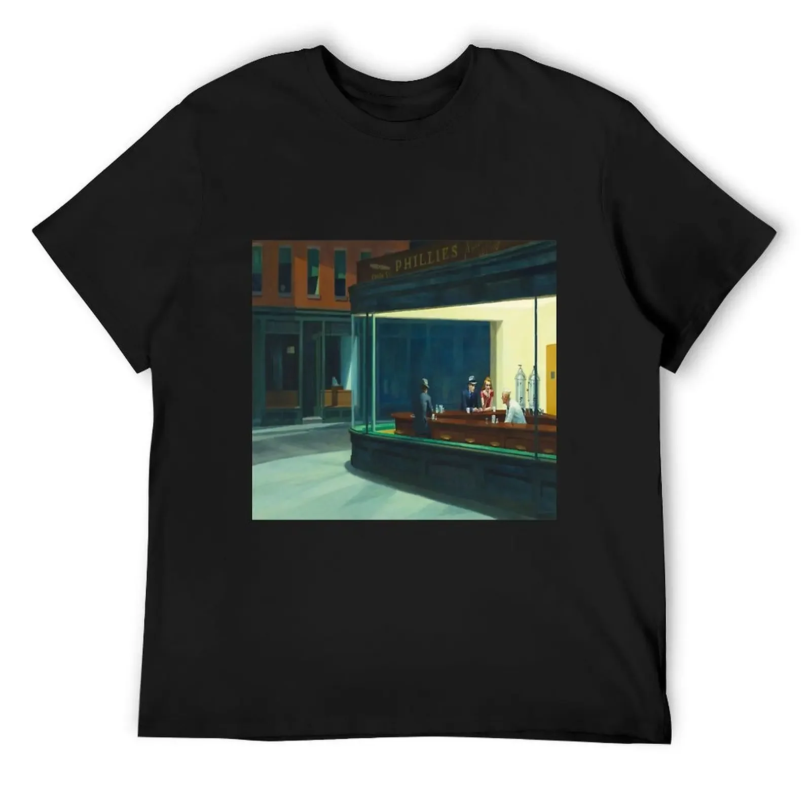 Edward Hopper - NightHawks, Art reproduction T-Shirt blanks sublime men clothing