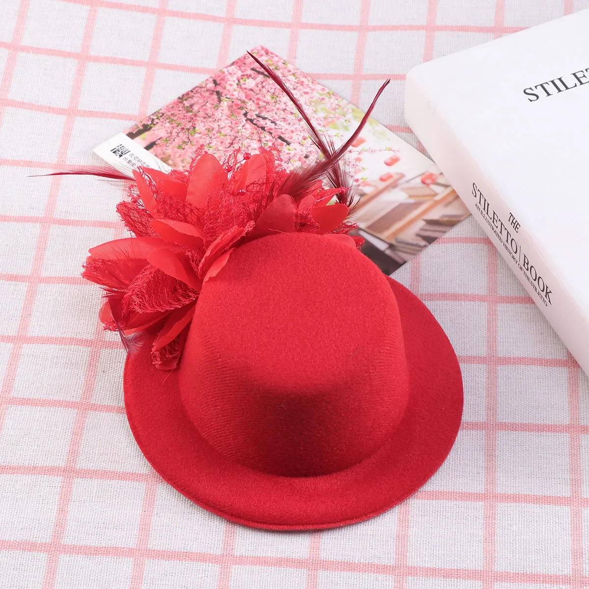 دبابيس الشعر الصغيرة الشاش Homburg 13 سنتيمتر مشبك زهرة أغطية الرأس حفل زفاف إكسسوارات الشعر قبعة دبابيس الشعر