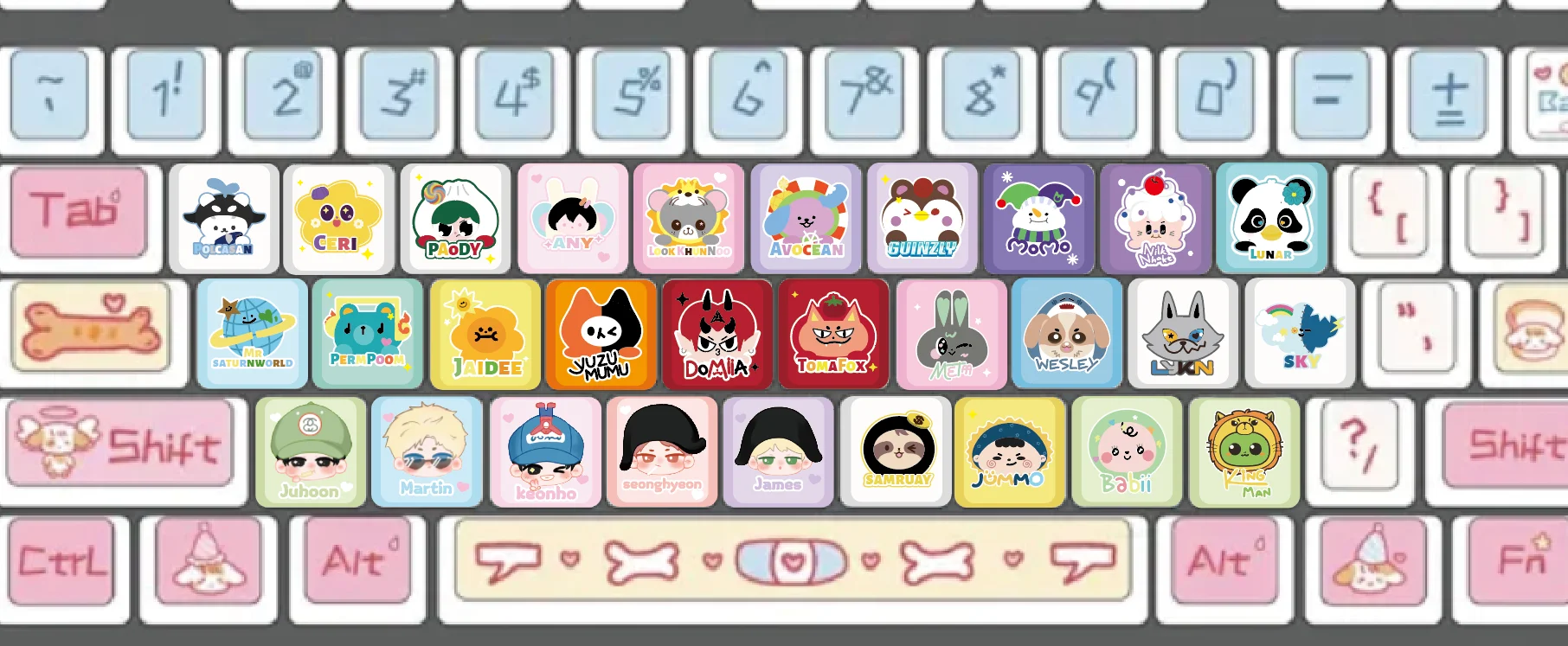 

Not Official Pondphuwin Joongdunk FirstKhaotung Jimmy Sea Junior Mark Lunar Perthsanta Lykn Keycaps Key Cap For Keyboard