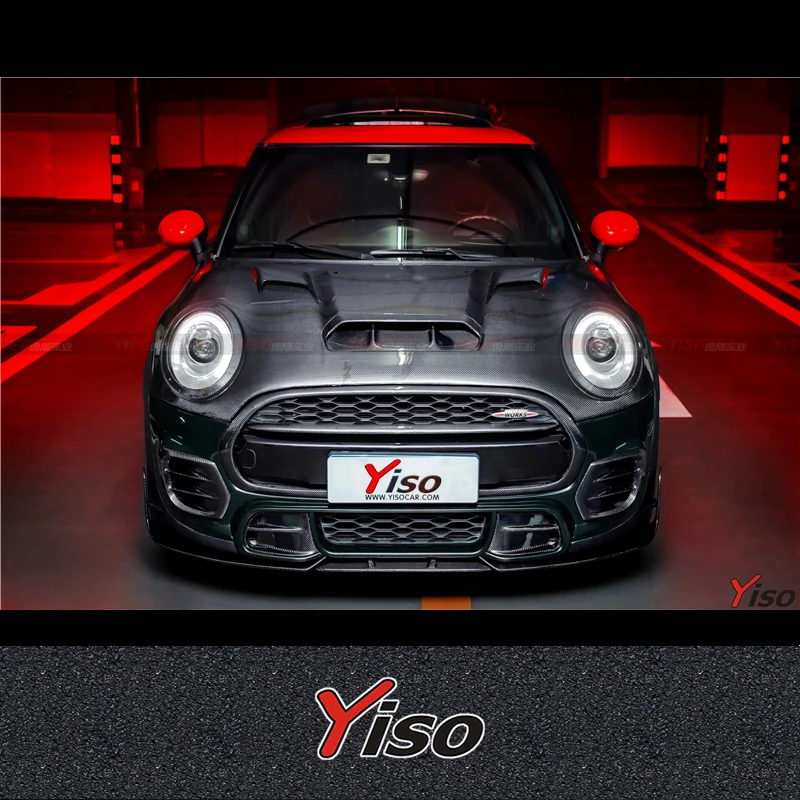 Suitable for MINI F55 F56 JCW Cooper S YISO Engine Cover Modified Carbon fiber Aerodynamic YISO MINI F55 F56 JCW Engine Cover