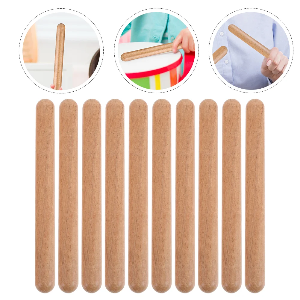 

12 Pcs Percussion Musical Sticks Classical Wood Instrument Drum Playdough Rhythm Clay Playthings