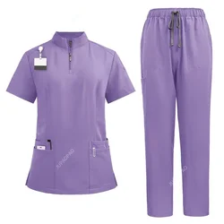 High Quality Unisex Medical Uniforms for V-neck Nurse Scurbs Set Women Hospital Doctor Workwear Oral Dental Surgery Work Uniform