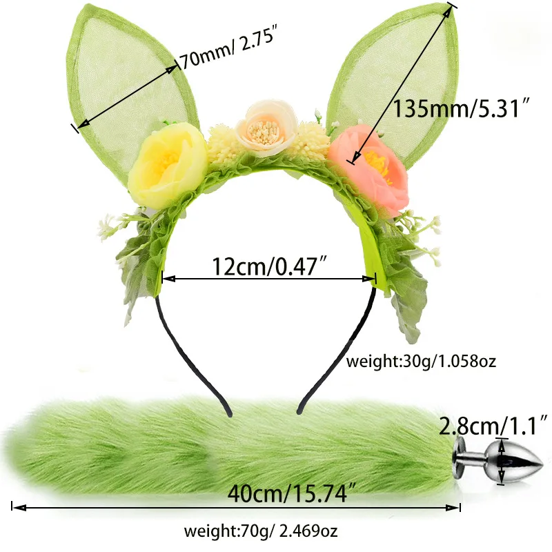 Cute tail Anal Plug  Erotic Cosplay Couples Accessories BDSM Sex Cat Ears Headbands Butt Plug Tail Erotic  for Women 18+