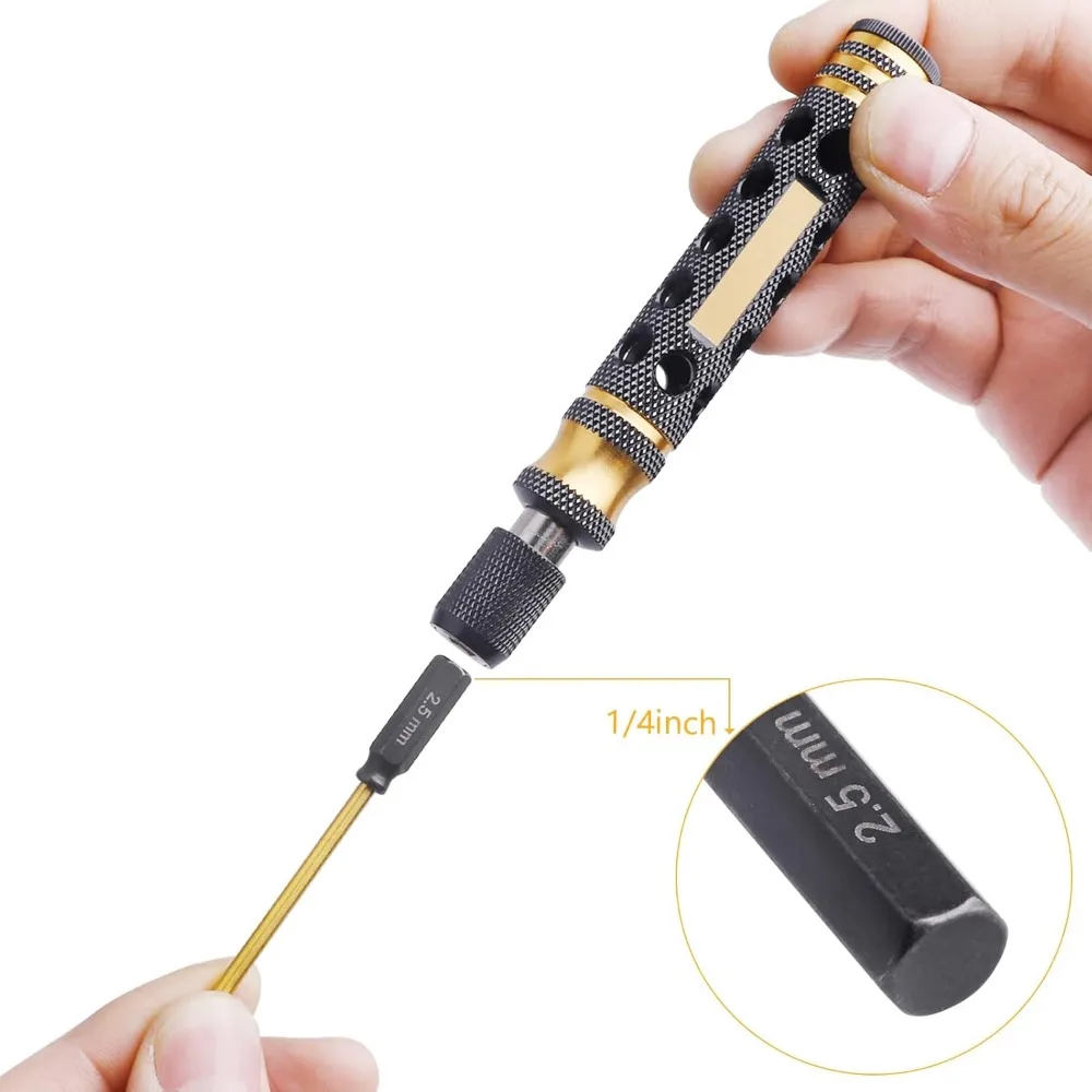 RC مفك عدة 5 في 1 عرافة سائق مجموعة 1.5 مللي متر 2.0 مللي متر 2.5 مللي متر ألين وجع بت ، فيليبس بت ، M4 قفل مفك الجوز أدوات إصلاح ل