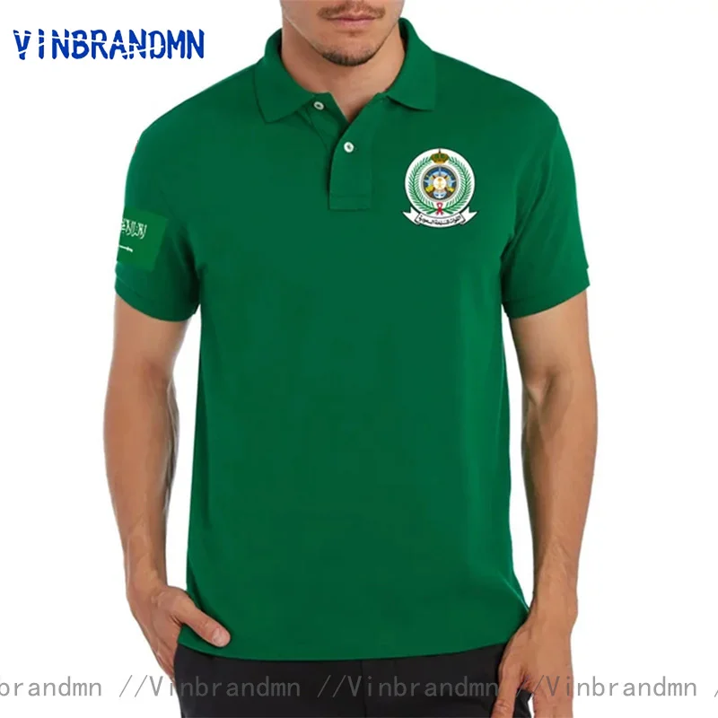 Saudi Armed Forces Lapel Polo Shirt Saudi Arabia Pilot Men Women Short Sleeve Shirt Summer Sports Jerseys Golf Tennis Polo Shirt