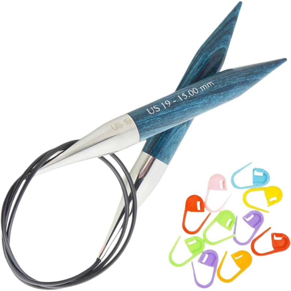 

40" Circular Knitting Needles, Size 19 with Stitch Markers