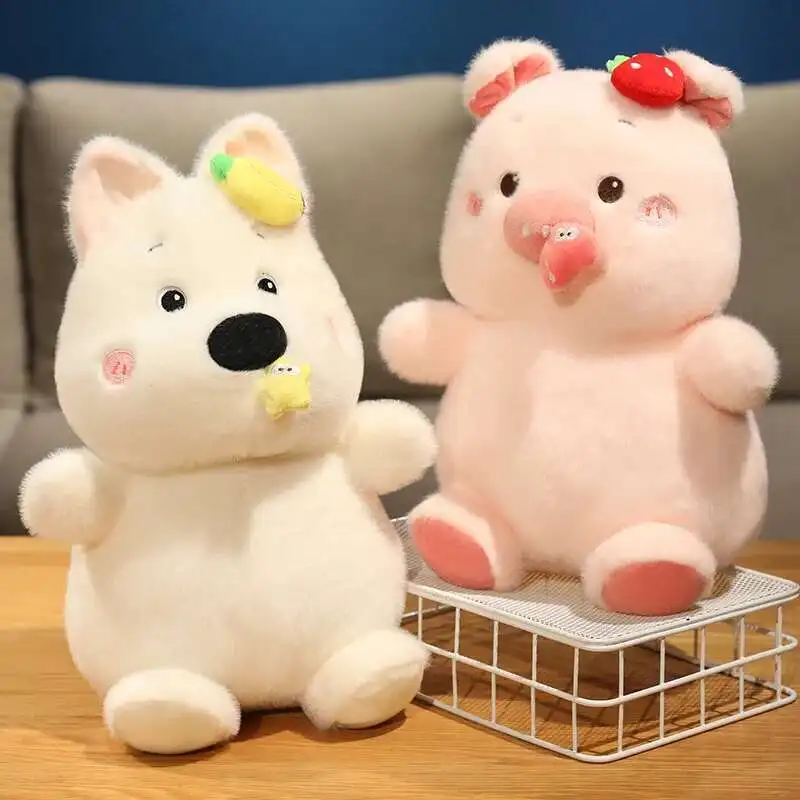 

New Funny Pulling Thread Animal Plush Toys Stuffed Cartoon Piggy Capybara Puppy Doll Warm Cuddly Children Companion