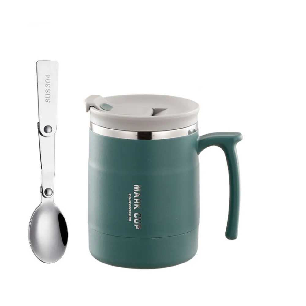 

Двухслойная термокружка для кофе, противоожоговая, с нескользящей ручкой, термочашка, большая емкость, изолированная чашка для воды из нержавеющей стали