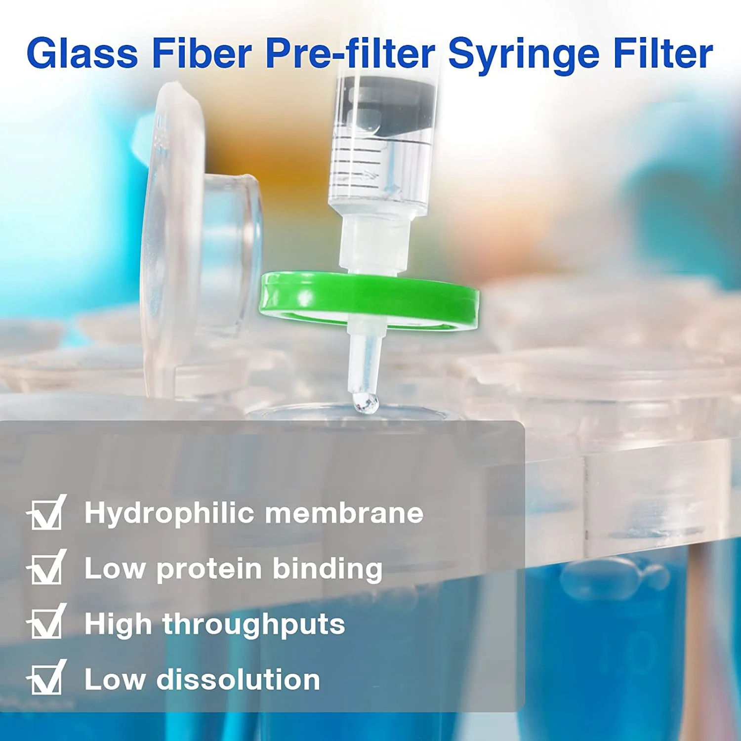 Hot sale Sterile Syringe Filter PES 10 Pack, 0.22Um Pore Size, 33Mm Membrane Diameter, Hydrophilic Filtration High Throughput