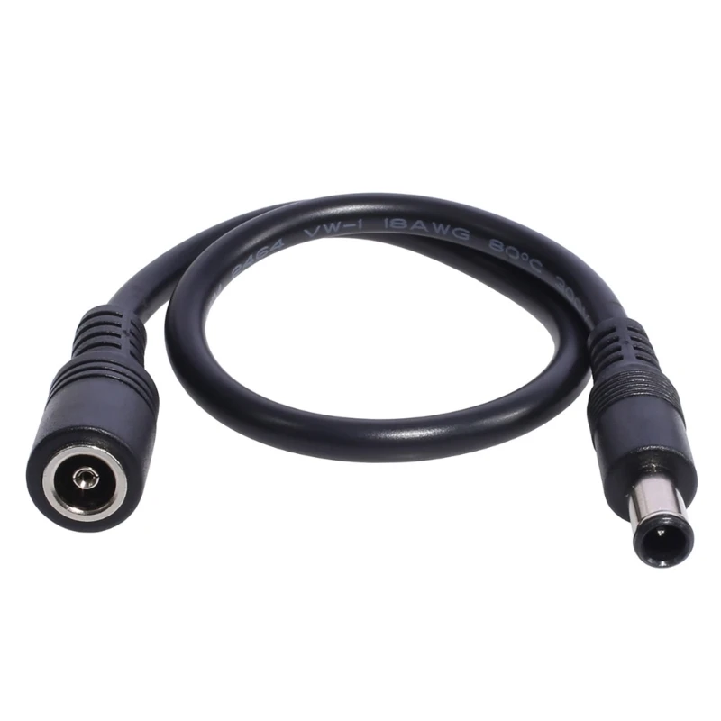 30cm DC6.5x4.4mm Extended Line Power Cable 6.5x4.4mm for Notebook Short Extension Cord 18AWG 120W Black QXNF