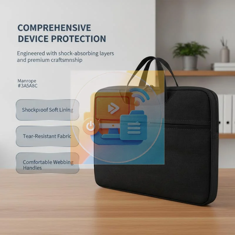 Portable Laptop Briefcase Handbag for Men Women, 13.3/14/15/15.6 Inch Notebook Sleeve Case, Cover for Office Commute School