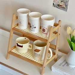 Wooden Storage Shelf Desktop Corner Rack Decorative Storage Shelf Sundries Desk Displayer Home Bedroom Supplies Organize