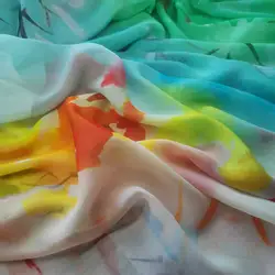 New Fashion 100% Silk Georgette on Sale 8mm Ethnic Printed Qualified Breathable Sewing Fabric
