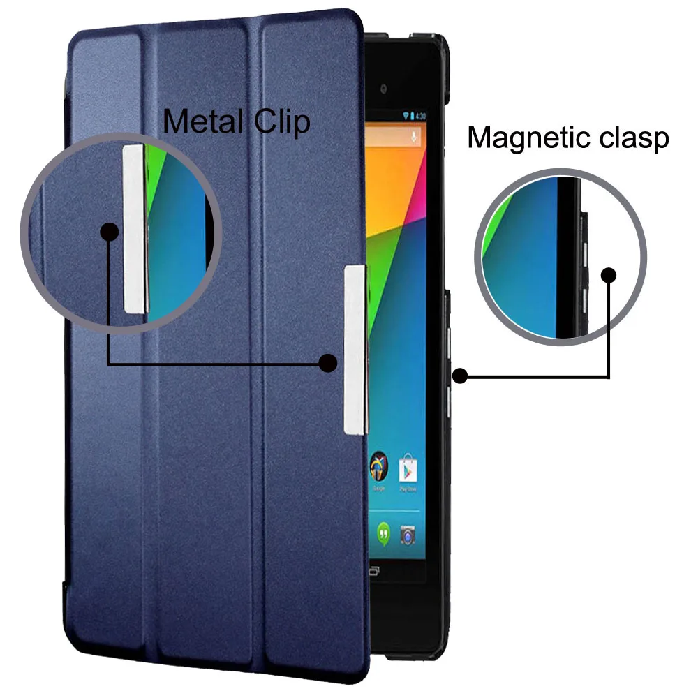 Ultra Slim Leather Case For Google Nexus 7 2nd 2013 FHD with Auto Sleep Flip Folio Cover for K009 NEXUS7C ASUS Magnet Stand