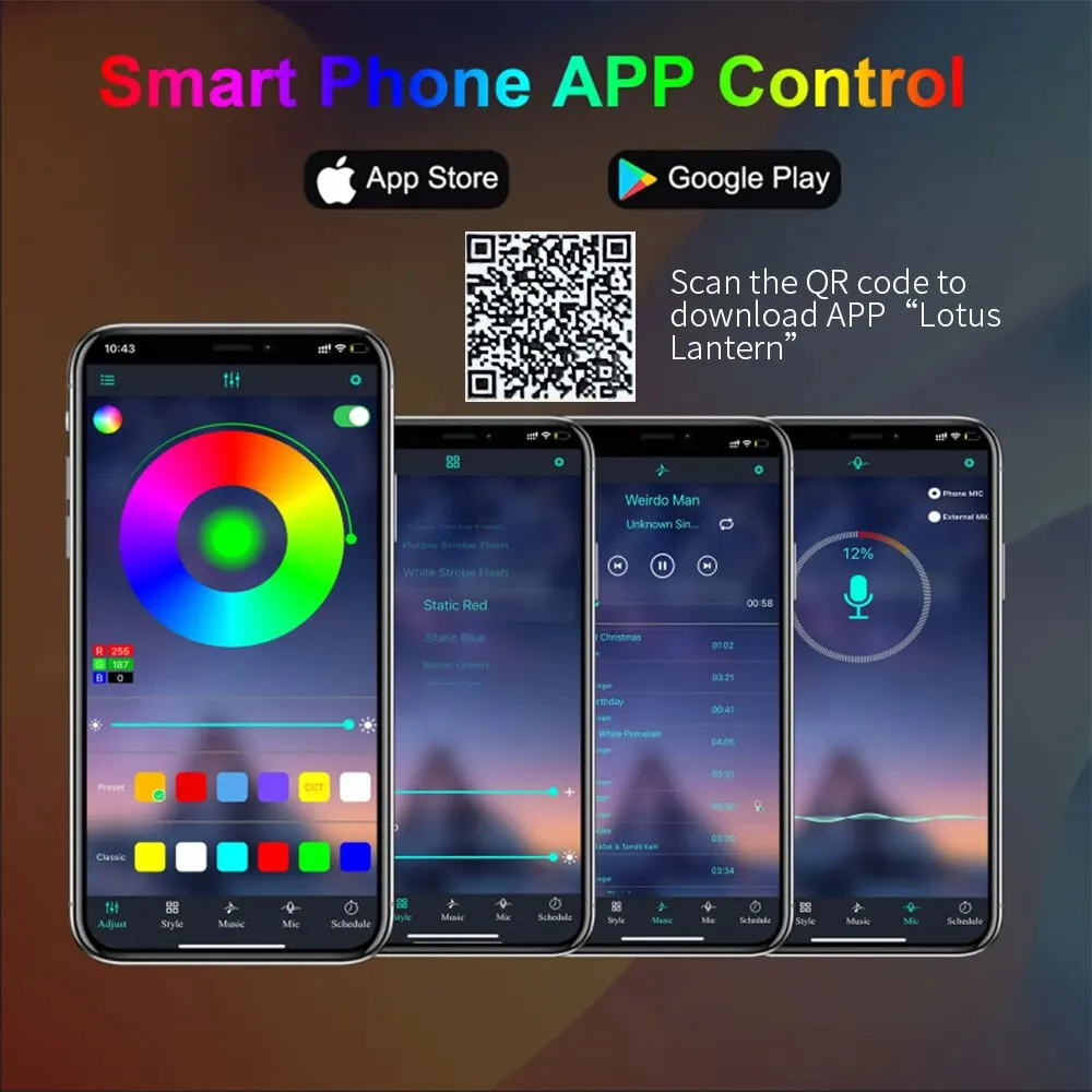 12V LED Strip Lights RGB 5050 5m 54 LEDs Bluetooth app điều khiển Luces Led linh hoạt Diode trang trí cho phòng khách đèn Ribbon