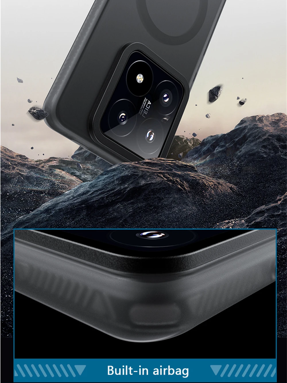 Luxury Matte Translucent Magnetic Wireless Charging Case For Xiaomi Mi 15 Mi 14 Pro Ultra Mi15 Pro Shockproof Armor Bumper Cover