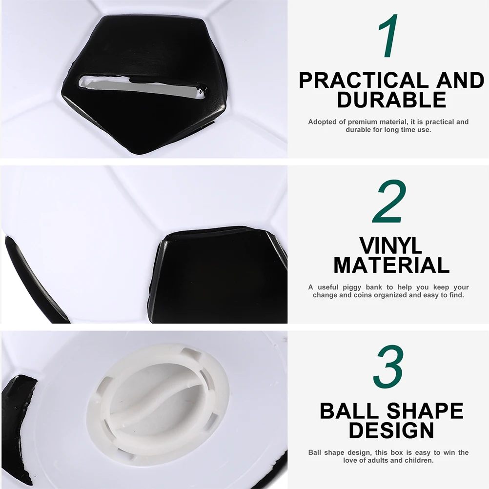 Tirelire de Football en vinyle, boîte compacte d'économie d'argent pour enfants, organisateur de pièces de monnaie, décoration de maison, tirelire pour adultes
