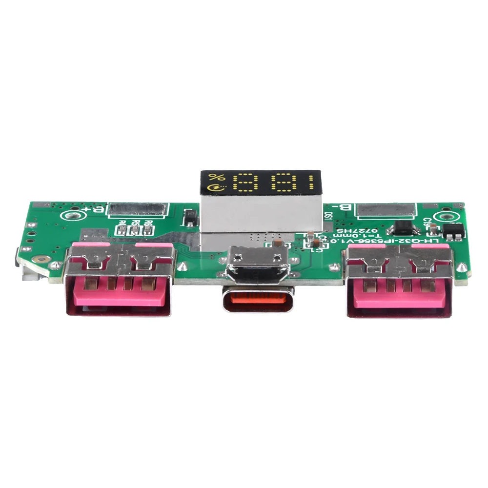 5V3A Lithium Battery Digital Display Fast Charging Module IP5356 Supports TYPE-C Micro USB QC3.0 2.0/PD3.0 PD2.0/AFC/FCP