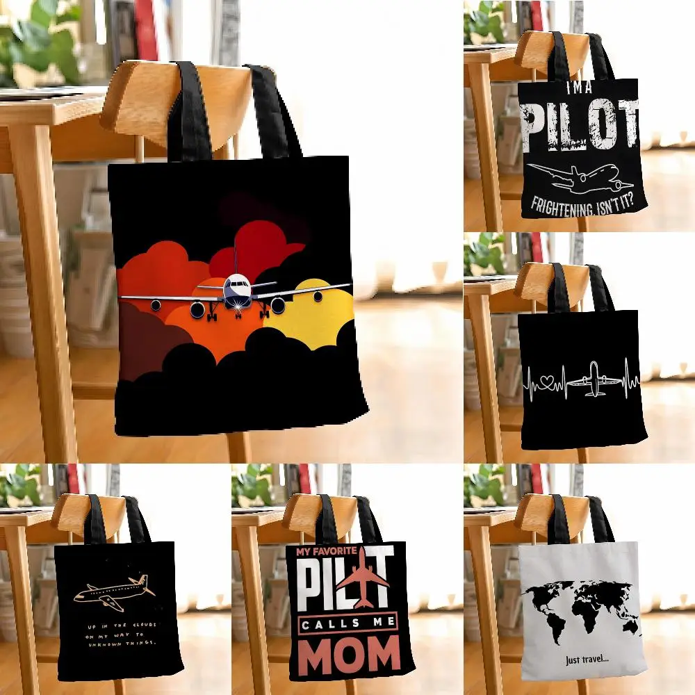 Gifts For Love Aviation Enthusiasts Storage Bags Beverage shopping bag grocery store storage bag for travel shopping storage