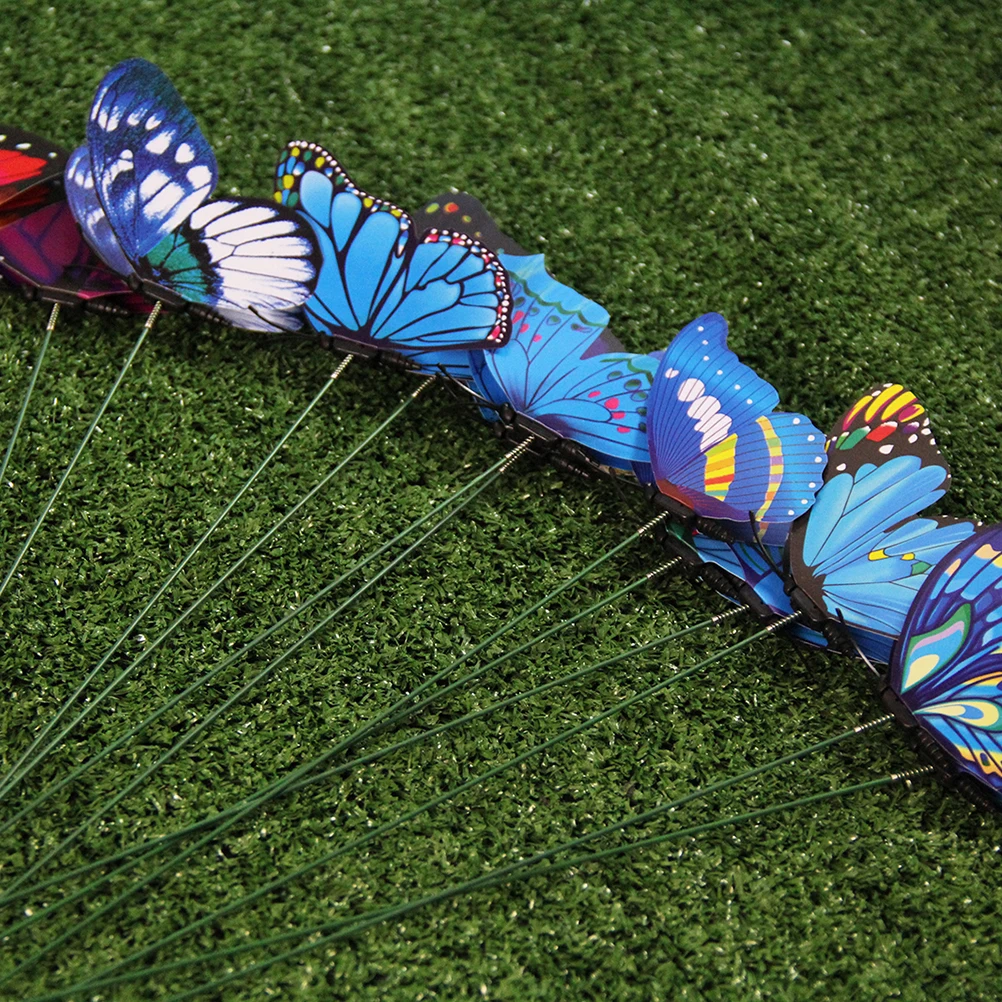 

24 Pcs Simulated Butterfly Plug-in Flower Decorative Garden Stakes Vase Picks Decorations Planter Pot Ornaments Fairy