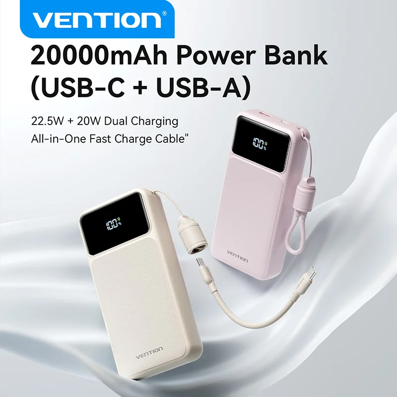 Vention CCC 20000 мАч 22,5 Вт Power Bank Портативное быстрое зарядное устройство для Xiaomi iPhone Samsung Запасной аккумулятор Сертифицированный 3C Powerbank