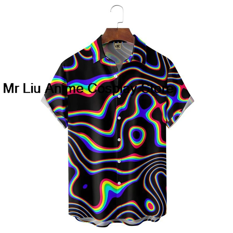 Roupas Masculinas de Designer, Camisas Impressas em 3D, Oversized, Verão, Viagem, Praia, Estilo Havaiano, Harajuku, Camisa Colorida Masculina
