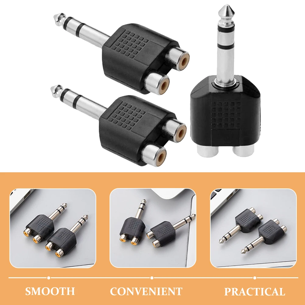 

3 Pcs Audio Adapter Rca Connector Stereo Cable Adapters and Connectors Splitter Binaural
