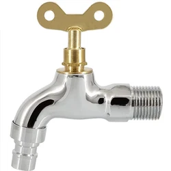 Portable Wash Water Faucet Household Outdoor Home Faucet With Lock Key Faucet Single Tap Anti-theft for Kitchen Outdoor