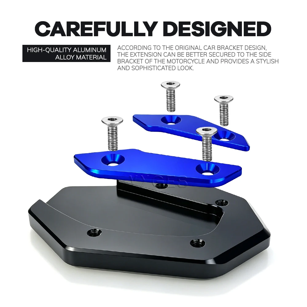 For YAMAHA YZF R3 R25 MT03 MT25 2019- Motorcycle Accessories Side Stand Extension Oversized Kickstand Base Extension