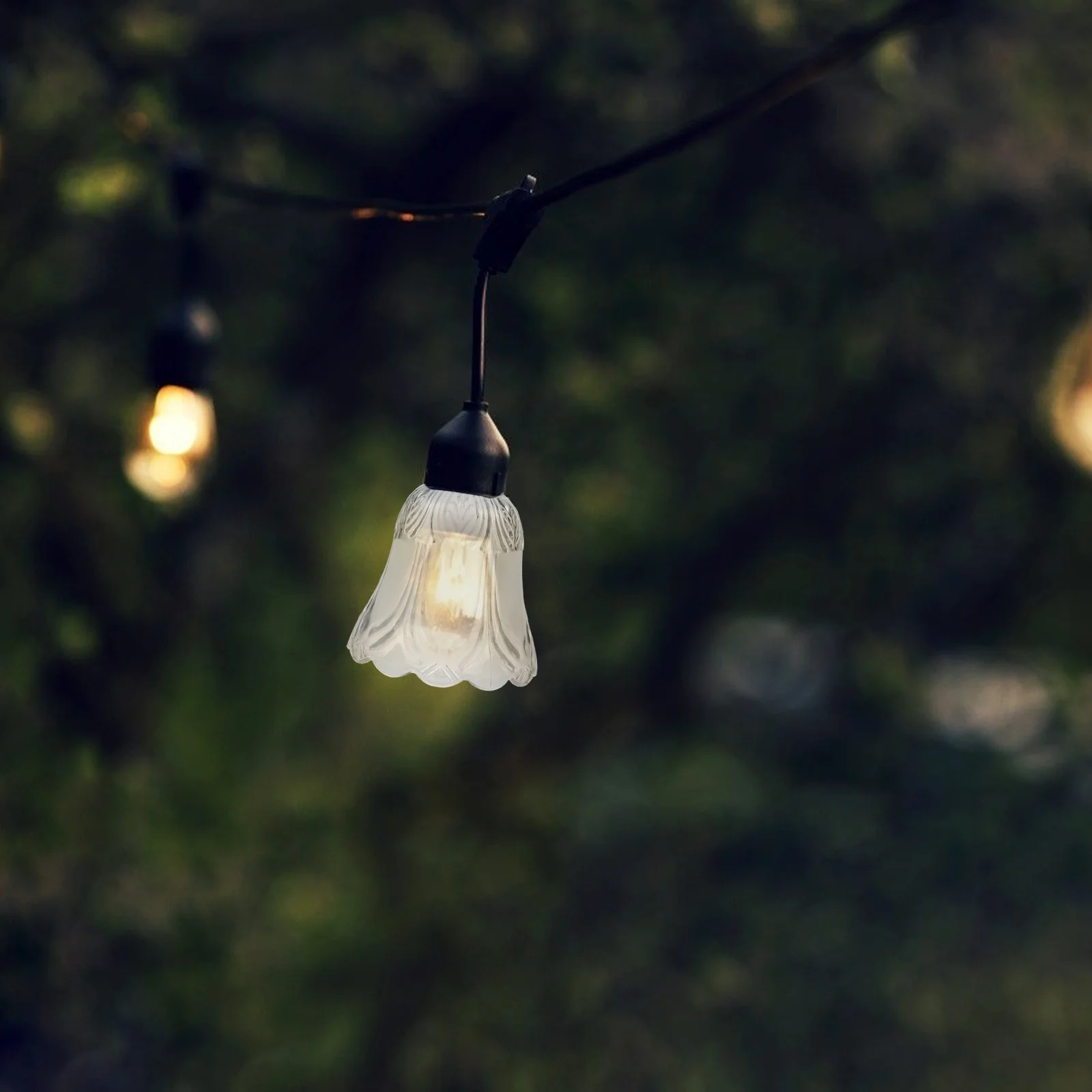 

2Pcs Glass Lamp Shades Premium Transparent Decorative Light Covers Chandelier Dust Prevent Romantic Warm Bedroom Lamps